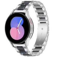 (Zilverwit) Voor Galaxy Watch 5 40/44mm Interbead Resin Metalen Horlogeband