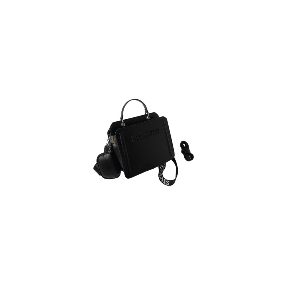 ((Black) Steve Women Madden Fashion Square Bag) New Fashion Handy Small Square Bag 2025 Trend Letter Print Shoulder Bag Simple Commuter Crossbody Bag Women Wholesale