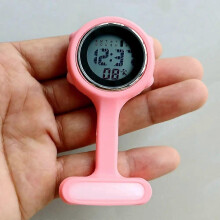 (Roze) Unisex Verpleegkundige Arts Ziekenhuismedewerkers Alarm Lichtgevende Broches Spelden Digitale Elektronische FOB Zakhorloges Hangklok Cadeaus