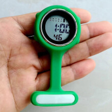 (Groen) Unisex Verpleegkundige Arts Ziekenhuismedewerkers Alarm Lichtgevende Broches Spelden Digitale Elektronische FOB Zakhorloges Hangklok Cadeaus