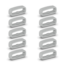 (Grijs 18 mm) 10 stuks siliconen bevestigingsring 18 mm / 20 mm / 22 mm polsbandhouder