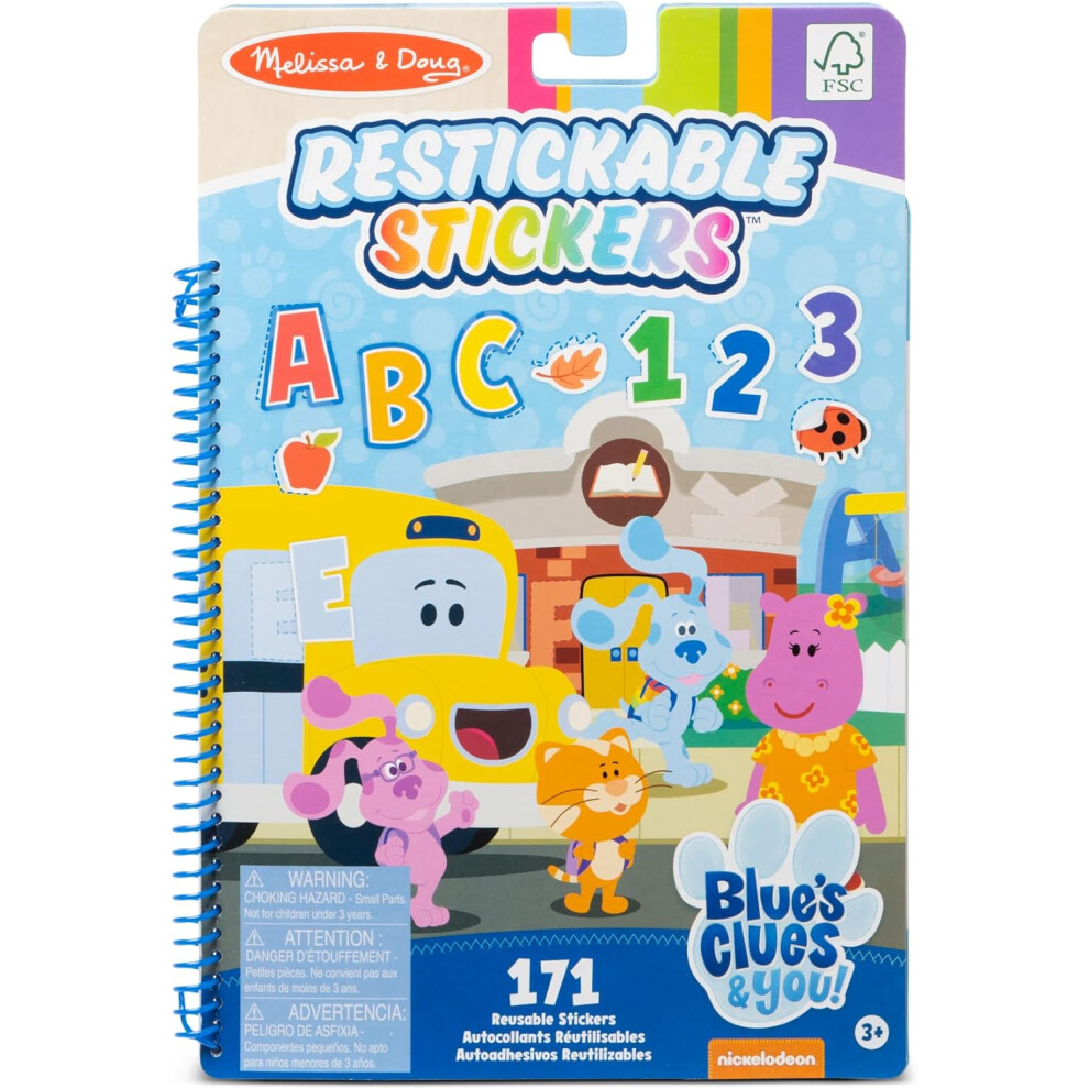 Melissa & Doug Blue's Clues & You! Letter and Number Reusable Sticker Activity Book - Includes 171 Stickers