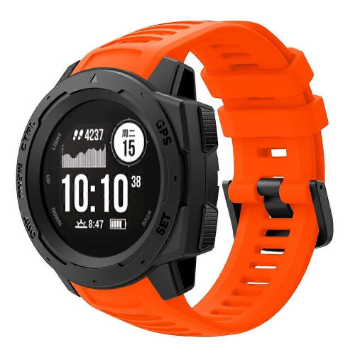 Bracelet de montre en silicone orange pour Garmin Instinct 2