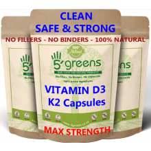 Vitamin D3 10,000 IU + K2 450mcg VITAMIN D K2 Clean Genuine 5greens VIT D K2