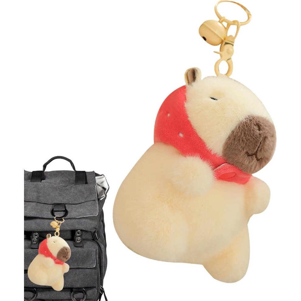(Pink) Stuffed Capybara Keychain - Funny Doll Capybara Pendant | Cute Capybara Stuffed Toy Keychain, Funny Doll Capybara Pendant For Girls Boys Kids Pink