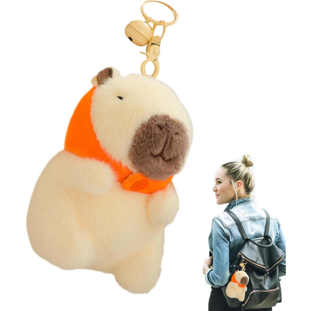 (Orange1) Stuffed Capybara Keychain - Funny Doll Capybara Pendant | Cute Capybara Stuffed Toy Keychain, Funny Doll Capybara Pendant for Girls Boys Kid