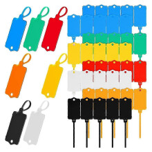 200 stuks kunststof labels, 1,46 x 2,48 inch, hangende labels met verzegelingsband, verzendlabels voor kabelbinders