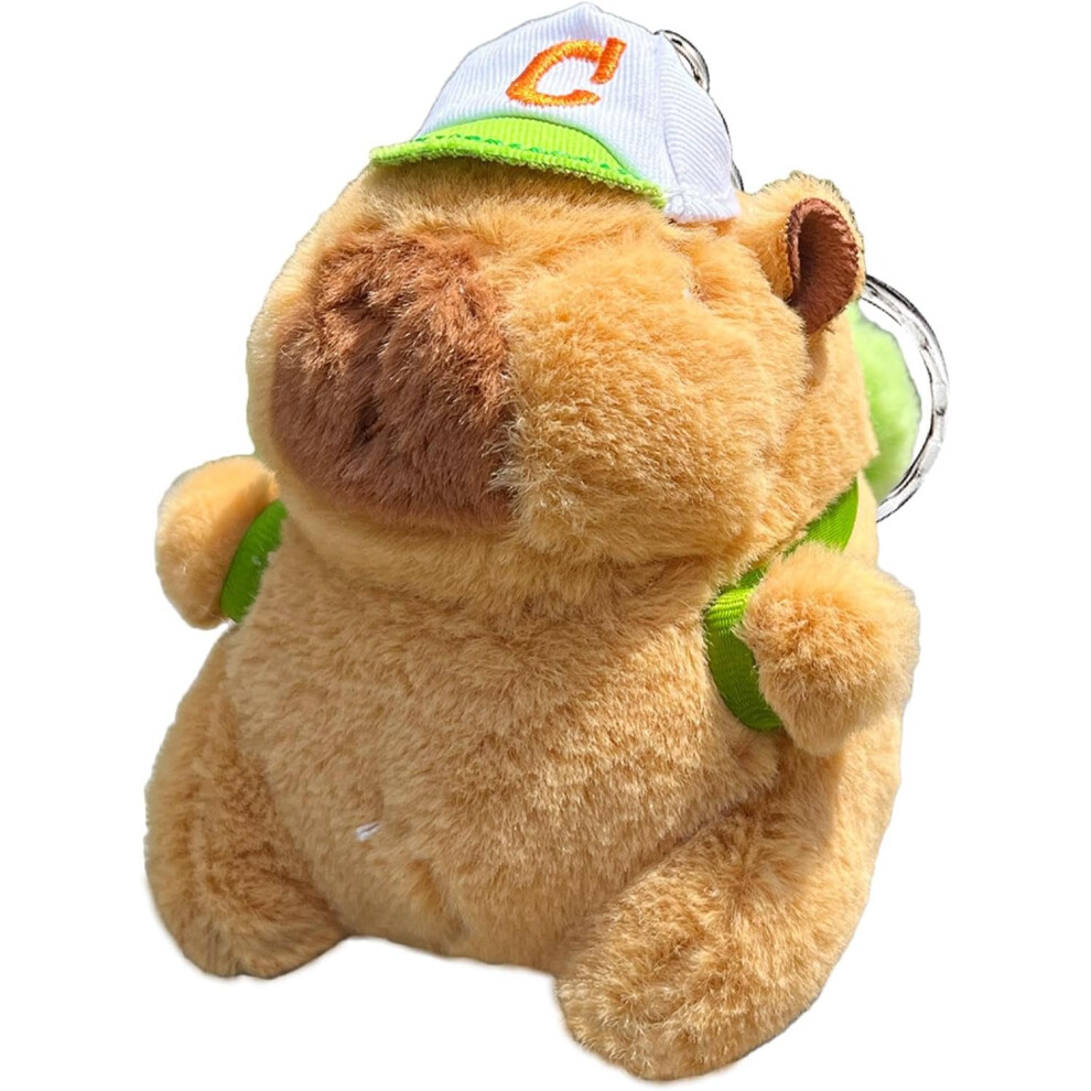 (A) Plush Capybara Keychain - Stuffed Capybara Keyring Pendant Animal Keychain | Women Key Holder Organizer Pendant with Funny Expression for Camping,