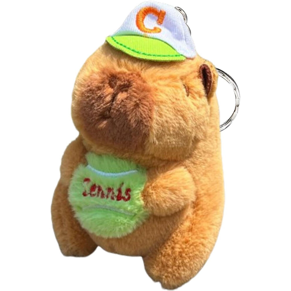 (B) Plush Capybara Keychain - Stuffed Capybara Keyring Pendant Animal Keychain | Women Key Holder Organizer Pendant with Funny Expression for Camping,