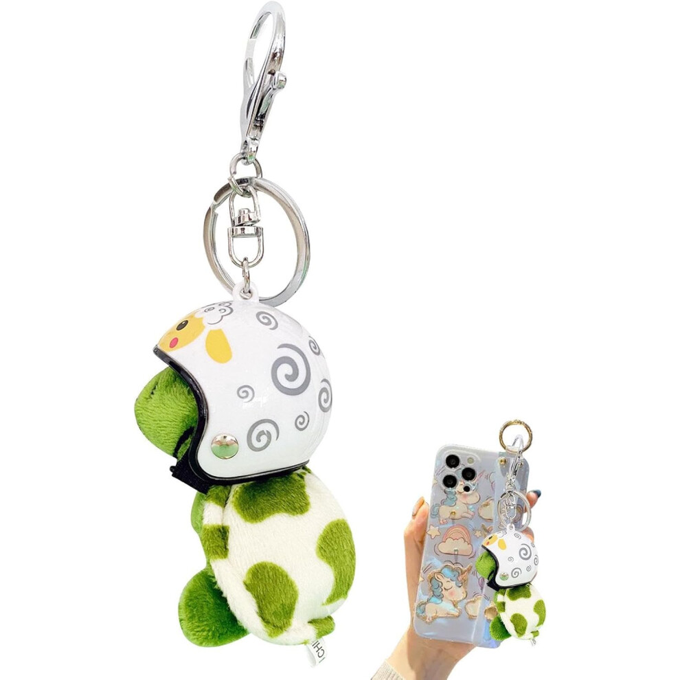 (White) Turtle Stuffed Animal Keychain - Car Key Chain | Key Ring, Backpack Keychain, Key Holder, Handbag Pendant, Key Charm for Backpack Bag Purse