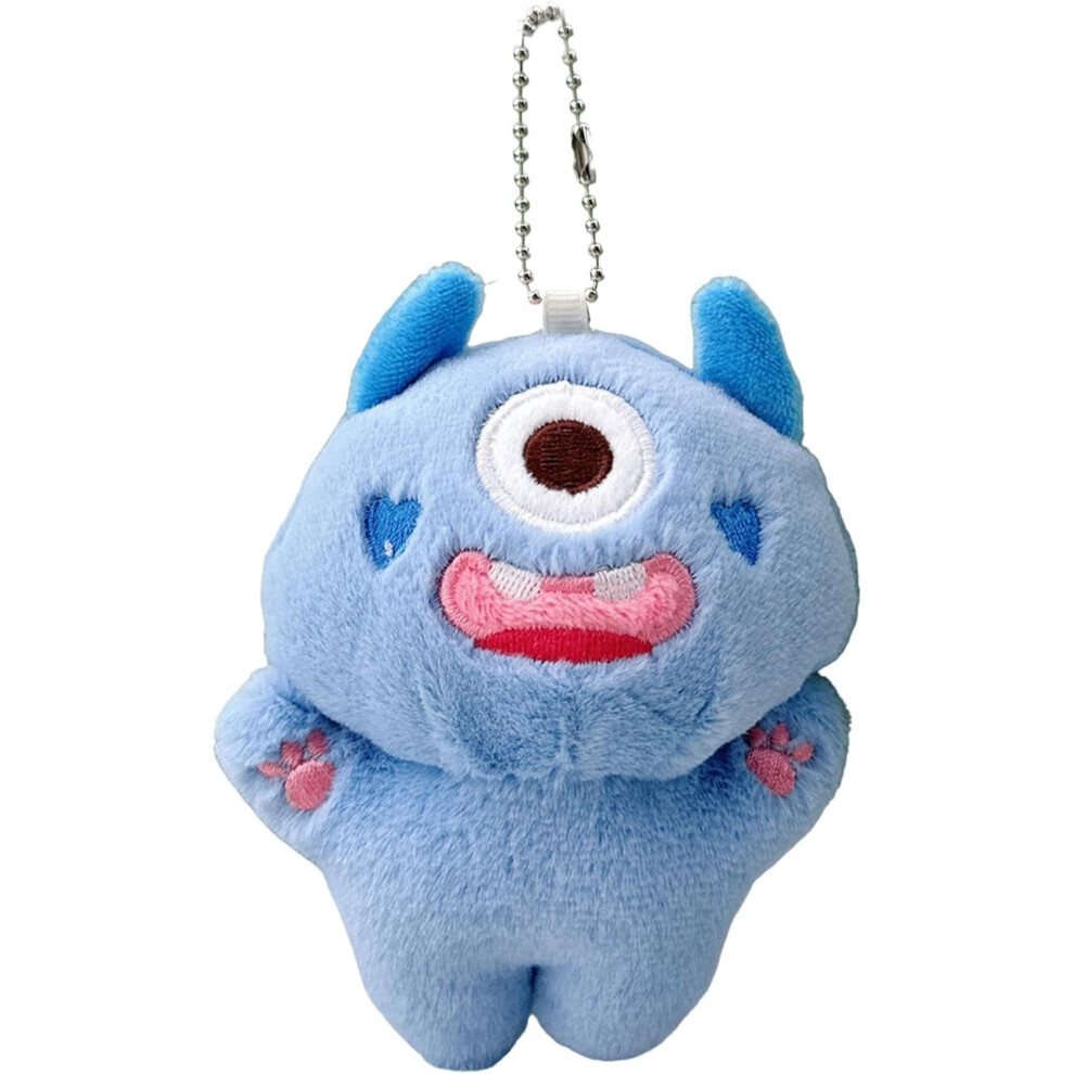 (Blue) Plush Keychain - Cartoon Keychain Key Rings Cute | Key Holder Bag Pendant, Lovely Animal Stuffed Doll Plush Toy Keychain for Boys Girls