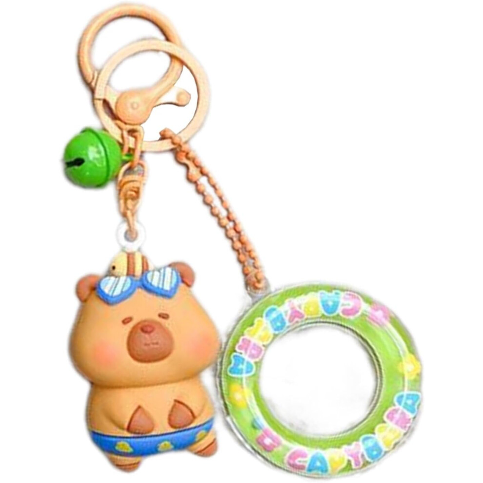 Capybara Backpack Charm - Swimming Ring Capybara Backpack Decor Pendant | Girlfriend Keychain Bag Backpack Pendant Key Charm for Kids Adults