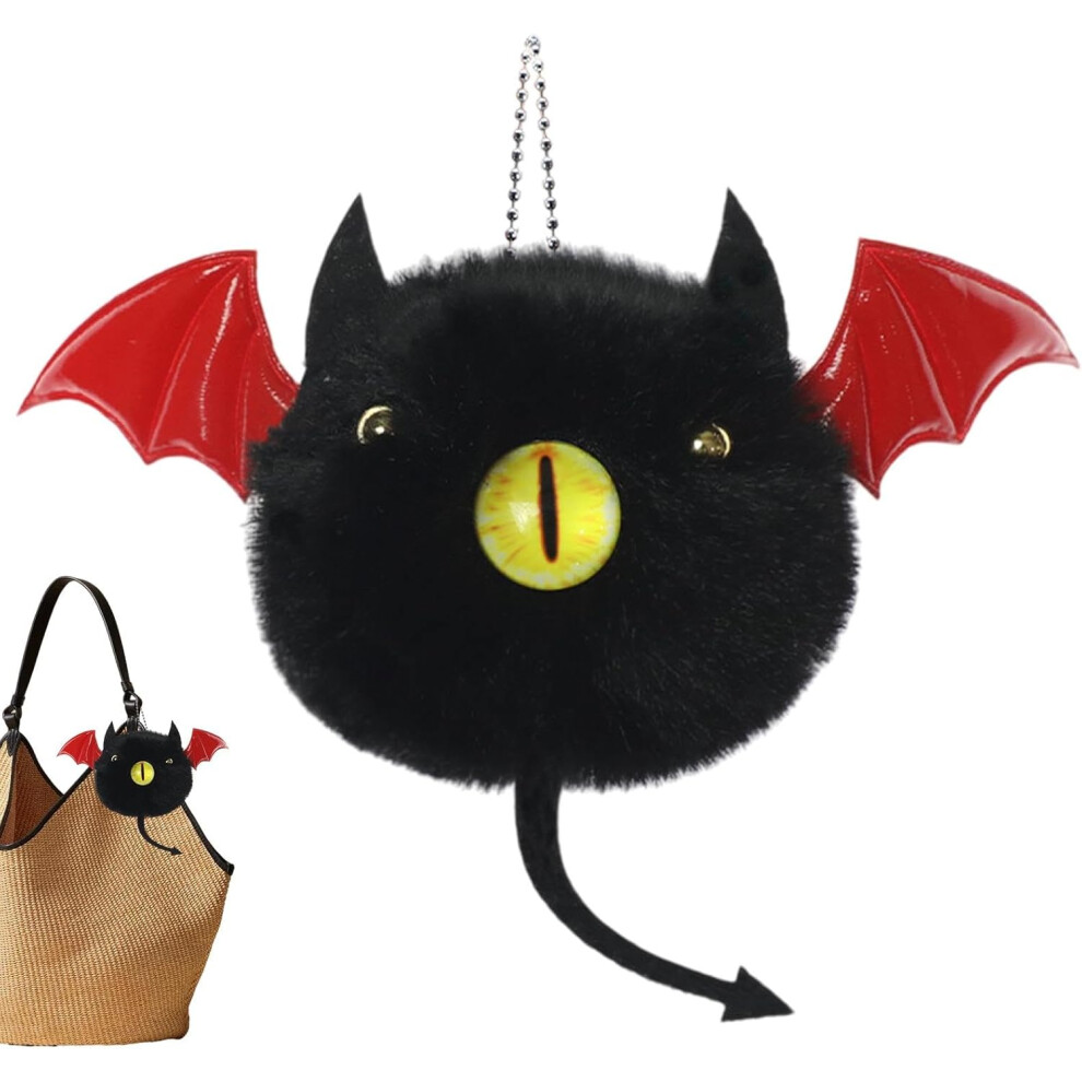 (Red) Plush Pendant For Tote Bag | Devil Bag Pendant - Cute Soft Pendant Keychain Backpack Keyring Holder For Kids Bag Purse Red