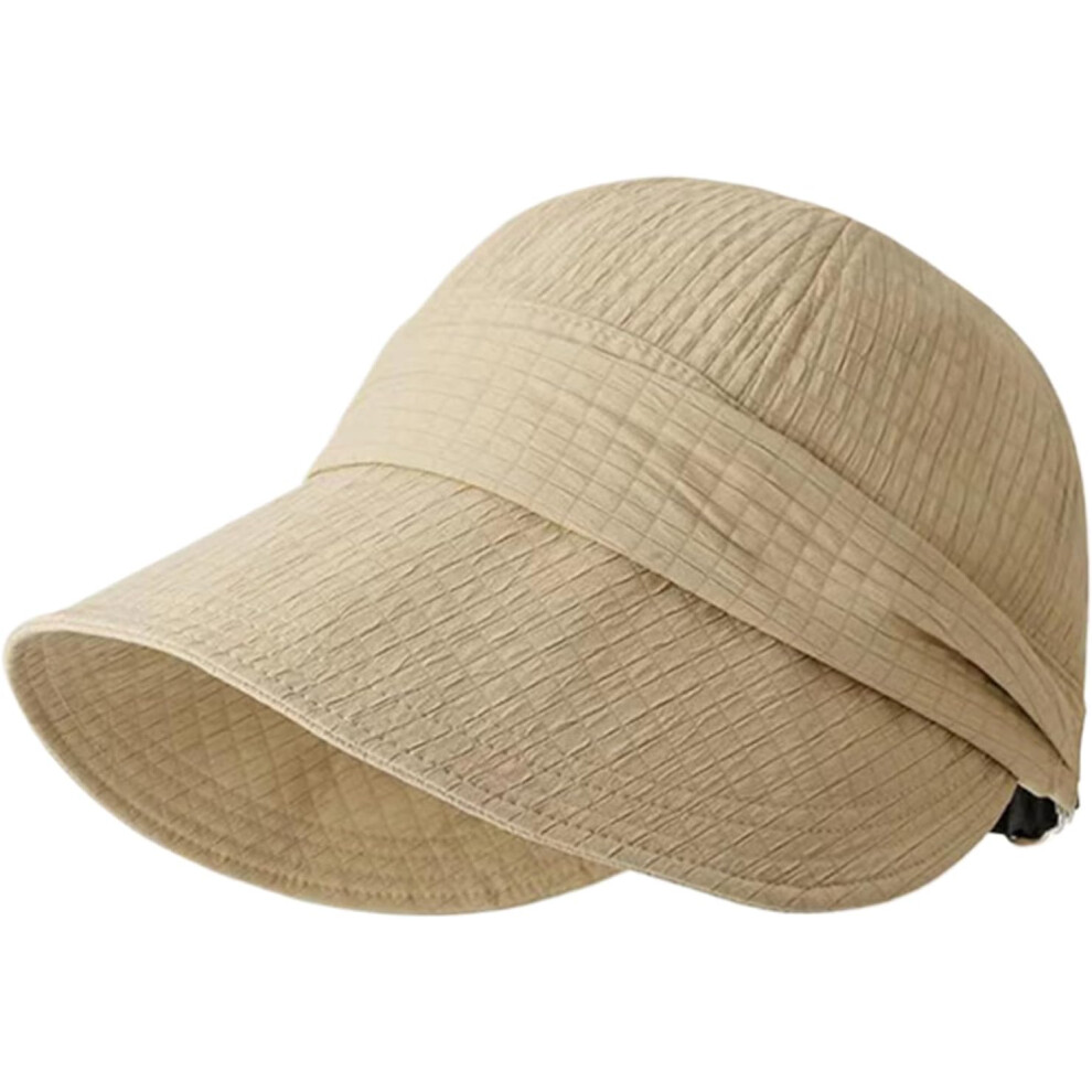 Sun Hats for Women | UV Wide Brim Beach Hat,Breathable Adjustable Quick Drying Foldable Cap for Summer Travel Camping Sports Swimming Khaki