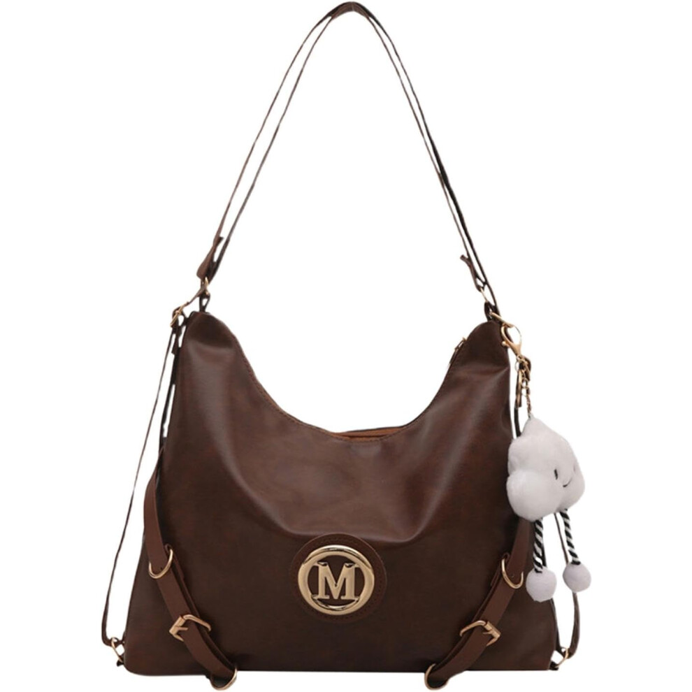 (Brown) Multi-functional Shoulder Bag | Women's Tote Pouch - Multifunctional Hand Bags Tote Bag, Fashionable Woman Hand Bags Ladies Shoulder Bags for Girls,