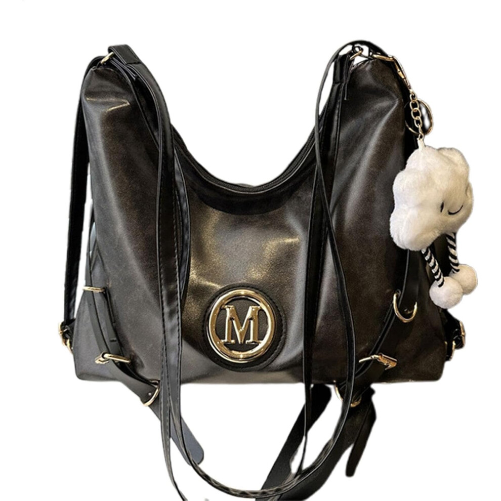 (Black) Multi-functional Shoulder Bag | Women's Tote Pouch - Multifunctional Hand Bags Tote Bag, Fashionable Woman Hand Bags Ladies Shoulder Bags for Girls,