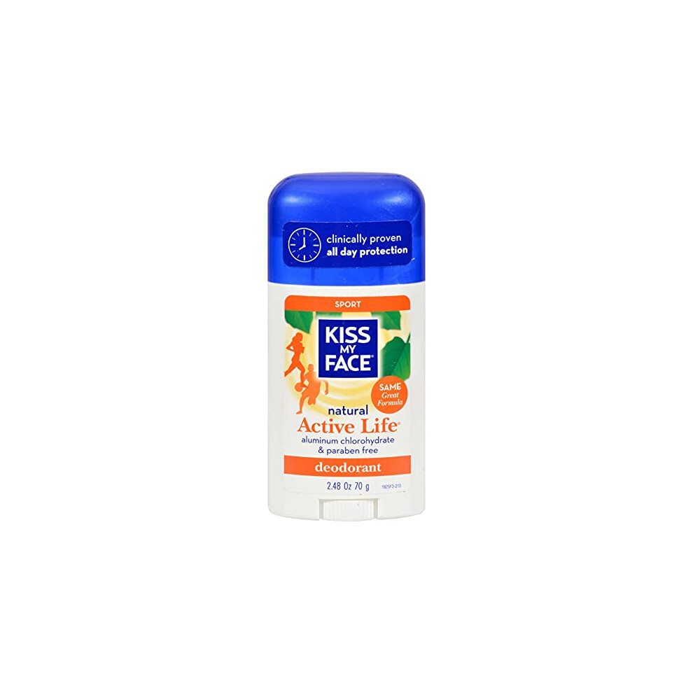 Kiss My Face Natural Active Life Aluminum Free Deodorant Stick Sport 2.48 Oz.