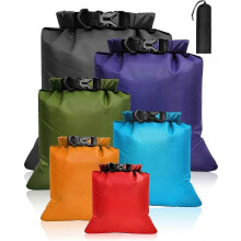 Lot de 6 sacs étanches en ripstop de grande capacité, sacs de rangement pour randonnée, camping, 8 L, 5 L, 3,5 L, 3 L, 2,5 L et 1,5 L