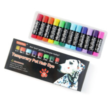 Lot de 12 teintures temporaires jetables pour poils de chien, non toxiques et sans danger pour les animaux de compagnie