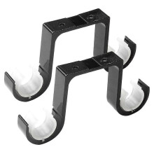 Lot de 2 supports de fixation pour tringle à rideau double en alliage d'aluminium noir