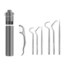 Flossen Metalen Tandenstokers Set Herbruikbare Tandenstokers Draagbare Tandenstoker Floss Tandenreiniger Mondverzorging Reinigingstools,B