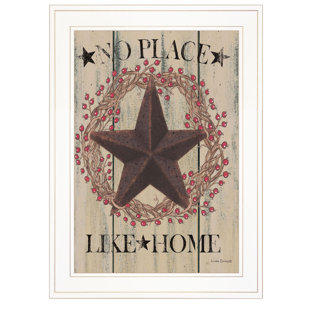 No Place Like Home Kranz 1 Wei Gerahmter Druck Wandkunst-image