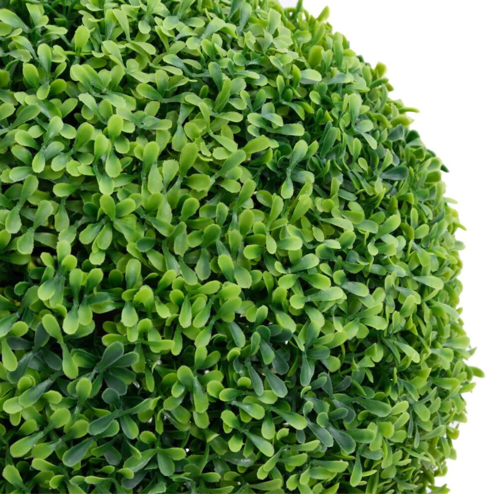 vidaXL Artificial Boxwood Plant with Pot Ball Shaped Outdoor Topiary Tree Realistic Fake Plant Floral Decor Artificial Flower Green