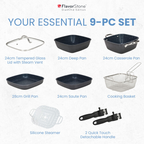 (Chef's Collection - 9 Piece Set) Flavorstone Diamond 2