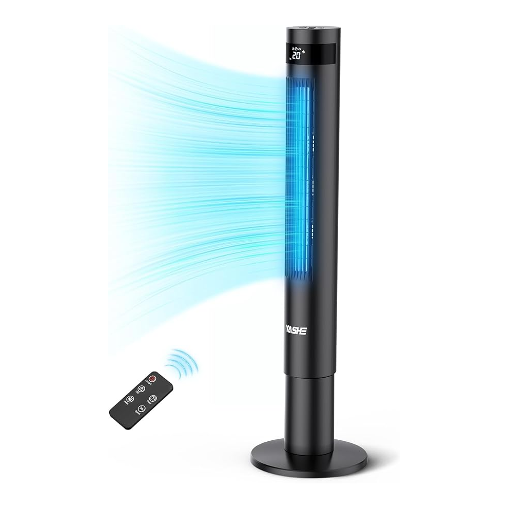 Tower Fan with Remote Control, 85° Oscillating Bladeless Tower Fan