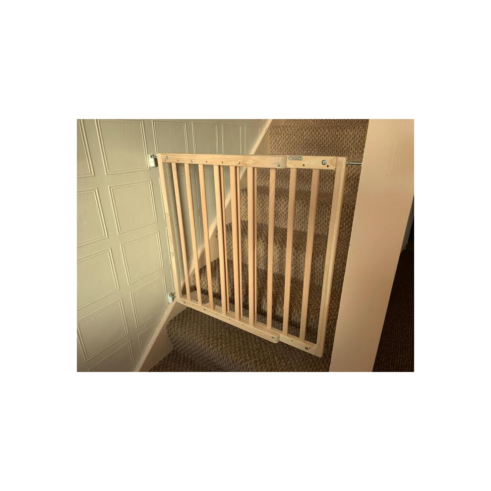 (Natural) Safetots Chunky Wooden Screw Fit Stair Gate