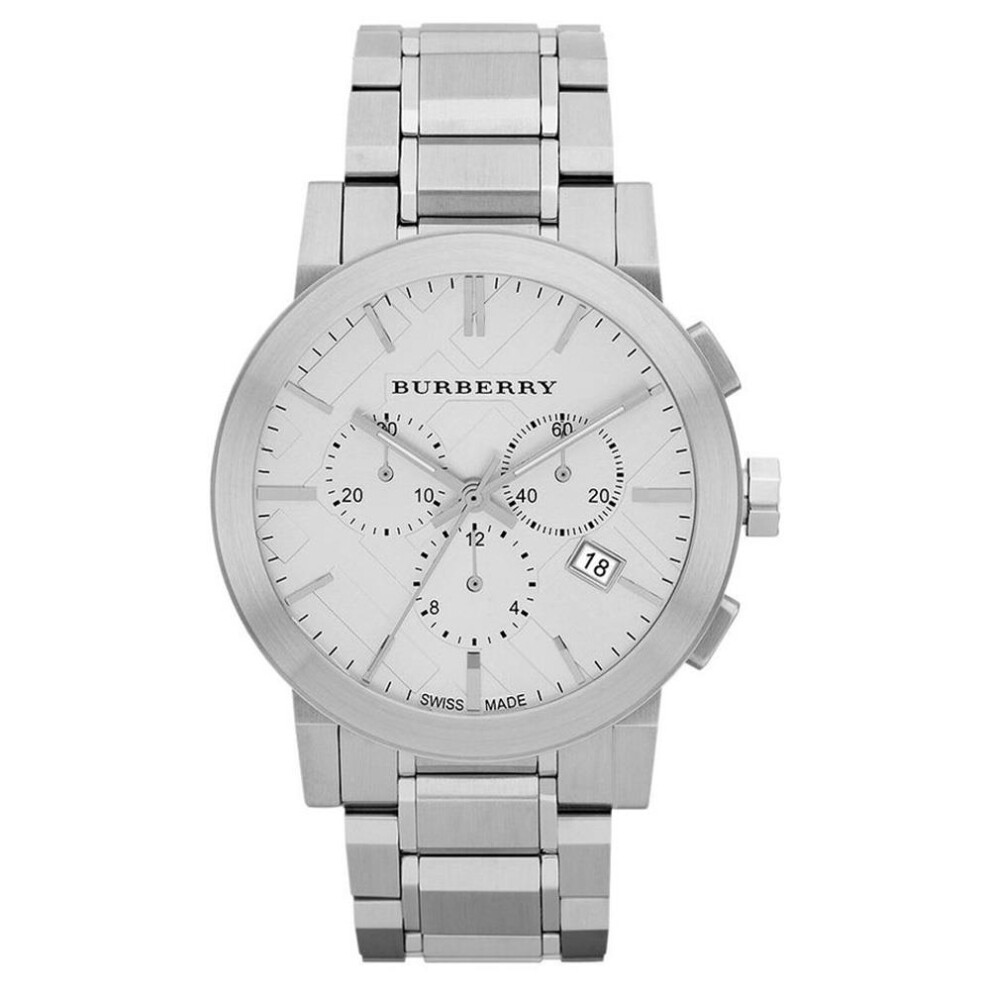 Montre Burberry BU9350 pour homme avec bracelet en acier inoxydable à gros carreaux