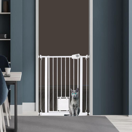 (81.4cm - 89cm) Bettacare Pet Gate with Lockable Cat Flap 1