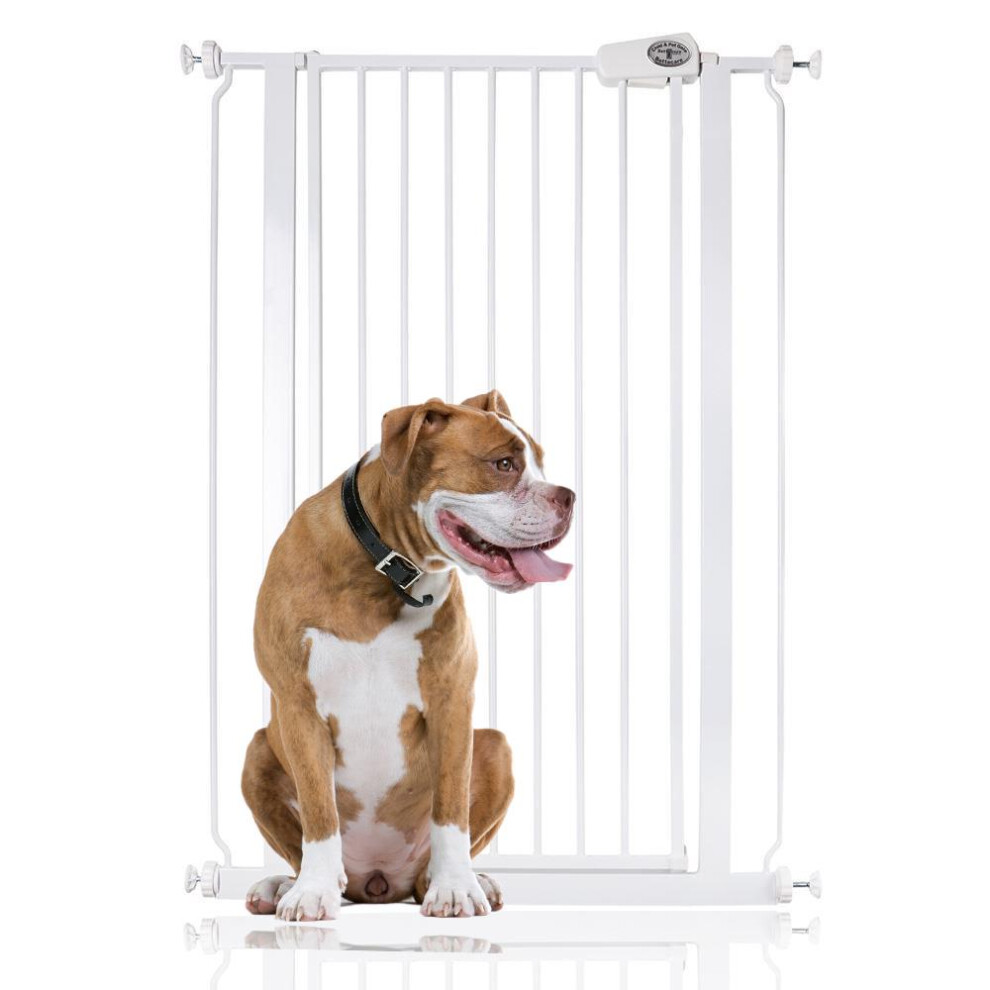 Bettacare (75Cm - 83Cm, ) Extra Tall Pressure Installed Premium Pet Gate White