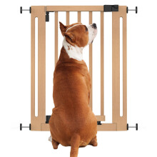 (Natural, 63cm - 71cm) Bettacare Puerta Elegante De Seguridad De Madera para Perros