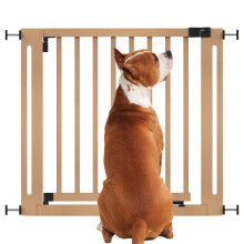 (Natural, 87cm - 95cm) Bettacare Puerta Elegante De Seguridad De Madera para Perros