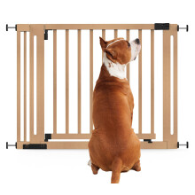(Natural, 105cm - 113cm) Bettacare Puerta Elegante De Seguridad De Madera para Perros