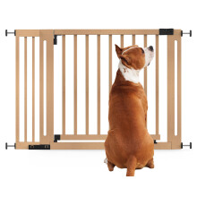 (Natural, 115cm - 123cm) Bettacare Puerta Elegante De Seguridad De Madera para Perros