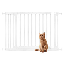 (Blanco, 115cm - 123cm) Bettacare Puerta Elegante De Seguridad De Madera para Perros
