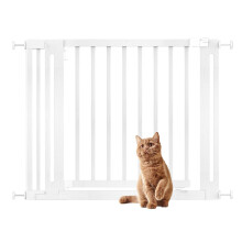 (Blanco, 97cm - 105cm) Bettacare Puerta Elegante De Seguridad De Madera para Perros