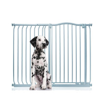 (Gris, 116cm - 125cm) Bettacare Barrera Extra Alta de Tope Curvo para Perros