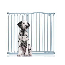 (Gris, 107cm - 116cm) Bettacare Barrera Extra Alta de Tope Curvo para Perros