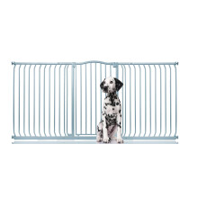 (Gris, 197cm - 206cm) Bettacare Barrera Extra Alta de Tope Curvo para Perros