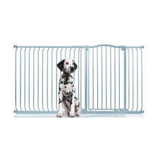 (Gris, 189cm - 198cm) Bettacare Barrera Extra Alta de Tope Curvo para Perros