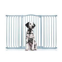 (Gris, 143cm - 152cm) Bettacare Barrera Extra Alta de Tope Curvo para Perros
