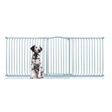 (Gris, 234cm - 243cm) Bettacare Barrera Extra Alta de Tope Curvo para Perros