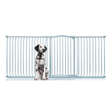 (Gris, 225cm - 234cm) Bettacare Barrera Extra Alta de Tope Curvo para Perros