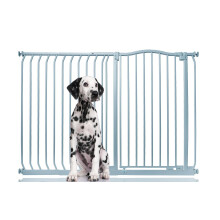 (Gris, 134cm - 143cm) Bettacare Barrera Extra Alta de Tope Curvo para Perros