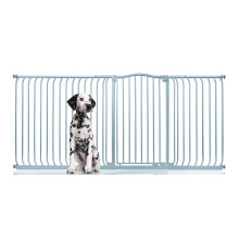 (Gris, 216cm - 225cm) Bettacare Barrera Extra Alta de Tope Curvo para Perros