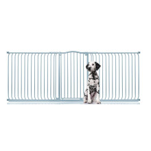 (Gris, 271cm - 280cm) Bettacare Barrera Extra Alta de Tope Curvo para Perros