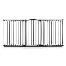 (Negro, 197cm - 206cm) Bettacare Barrera Extra Alta de Tope Curvo para Perros